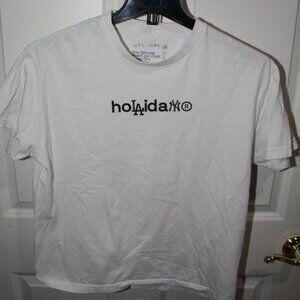Holiday Brand NY LA T Shirt White Large L